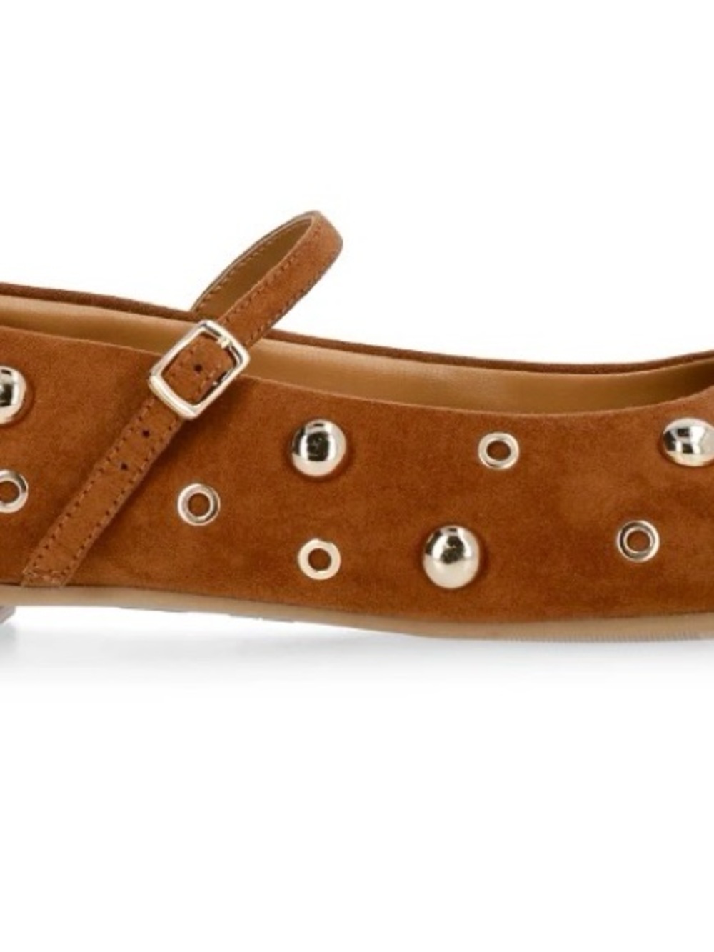 Time and Tru Tan Suede Studded Mary Jane Flats - Picture 3 of 3